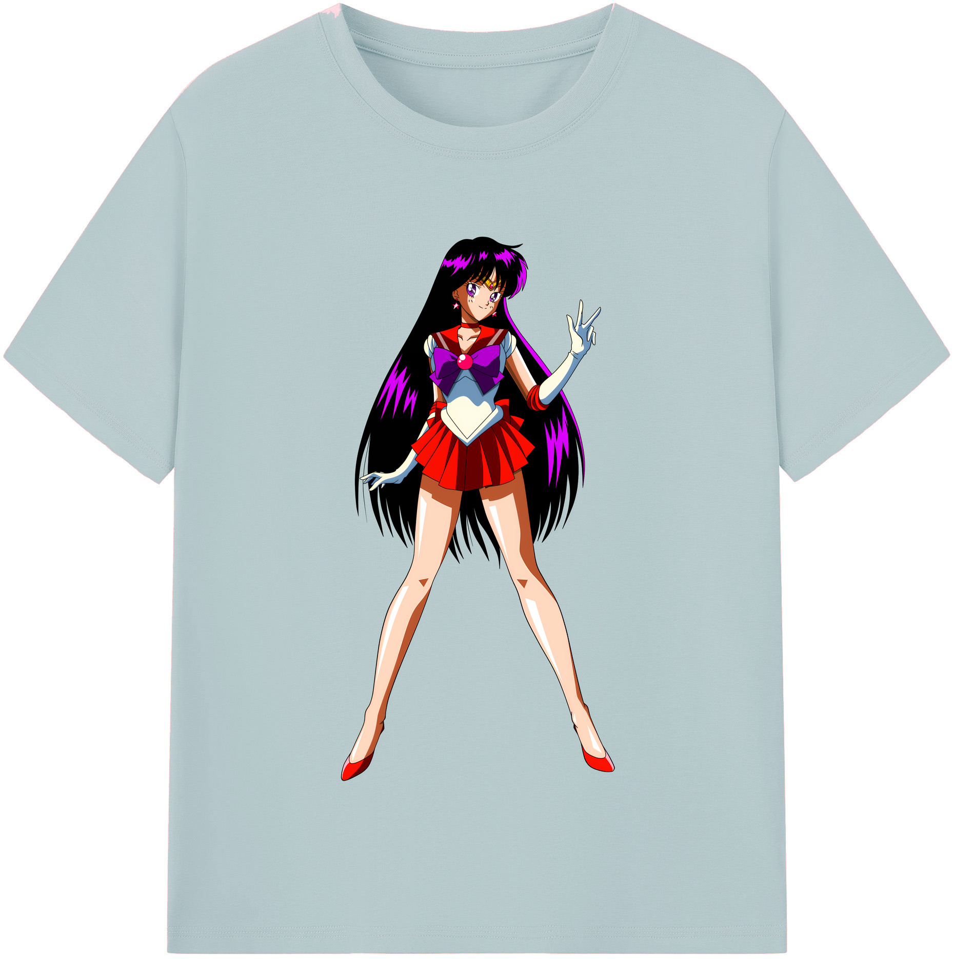 （画像用） 美少女戦士セーラームーン 火野レイ ひの レイ Sailor Moon Hino Rei （セーラーマーズ,Sailor Mars） 綿100％半袖Tシャツ（フロントプリント）